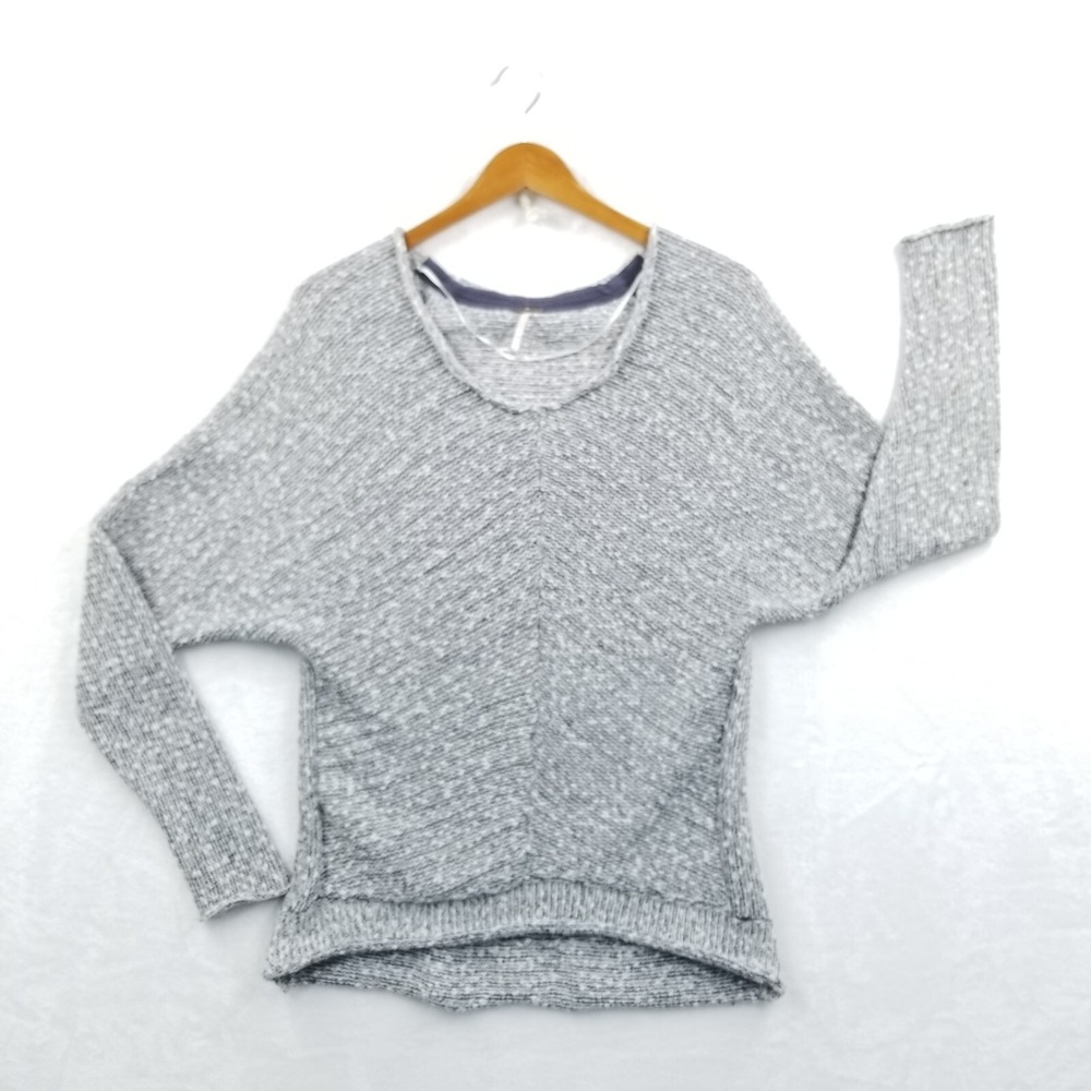 Free People Sweater Women XS Bright Lights Marled Open Stitch Oversized Pullover